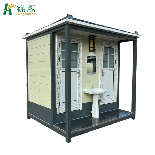 Scenic Outdoor Luxury Portable Toilet Men and Women Double Squat Mobile Toilet Steel Structure Toilet