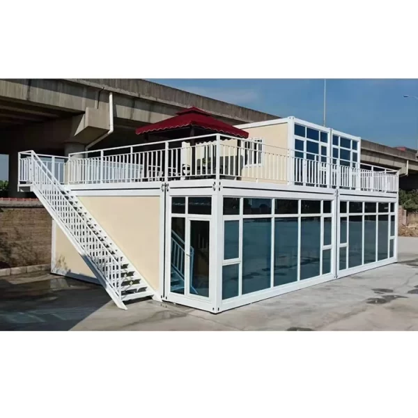 Quick Assembly Earthquake-Resistant Glass House with Double Layer Prefab Containers